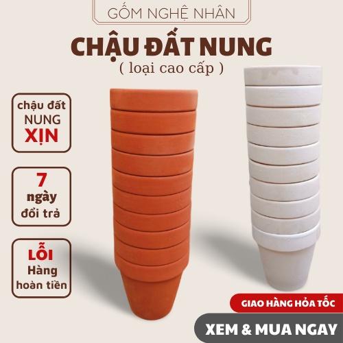 Chậu đất nung trồng sen đá và xương rồng, chậu trồng sen đá trang trí nhà và văn phòng combo 10 cái 8x8 - Gốm Nghệ Nhân