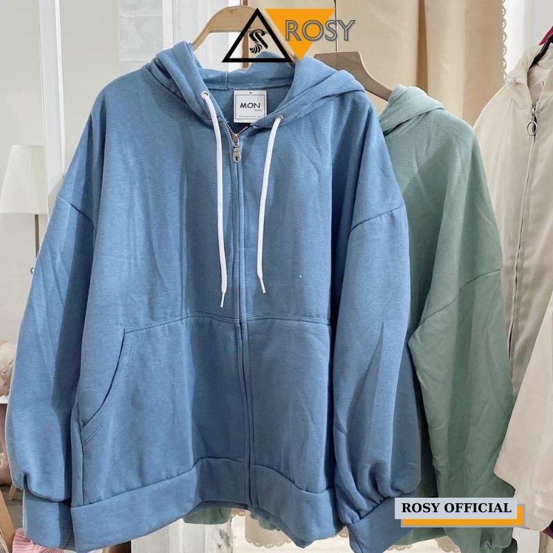 Áo hoodie tay phồng form rộng chất nỉ ngoại cao cấp oversize, Áo Hoodie Nữ Dáng Rộng Có Mũ Tay Dài thời trang, Áo khoác hoodie nỉ trơn unisex chất dày dặn cao cấp có khóa kéo dáng thụng