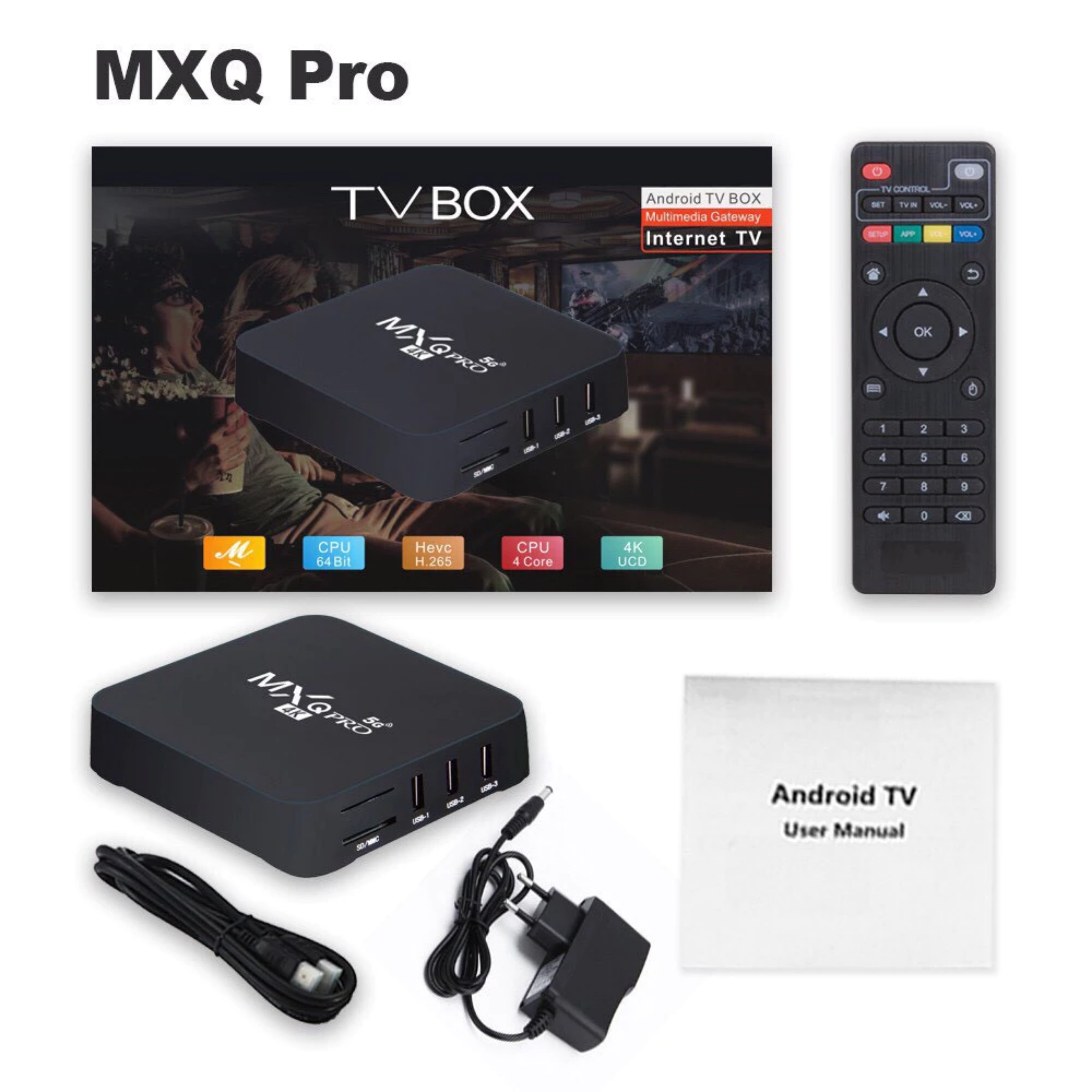 Box MXQ Pro 5G Android 11.1 8GB/128GB 4K xem 108 kênh truyền hình miễn phí, Youtube, Kodi