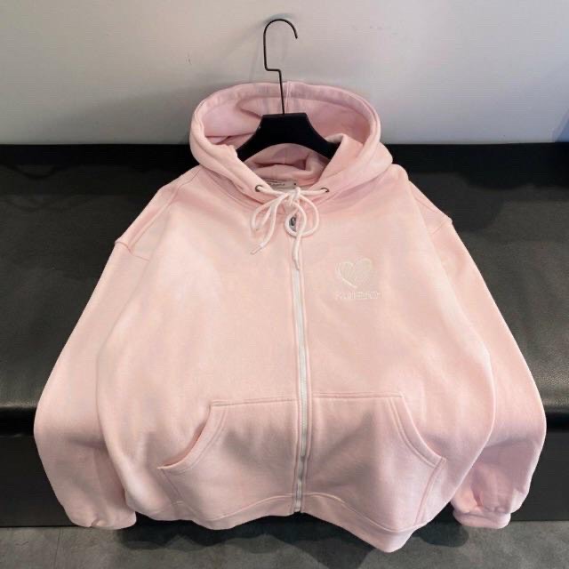 Áo Khoác Hoodie Nữ Thêu Tim Ngực Form Rộng Chất Liệu Thun Nỉ Ngoại