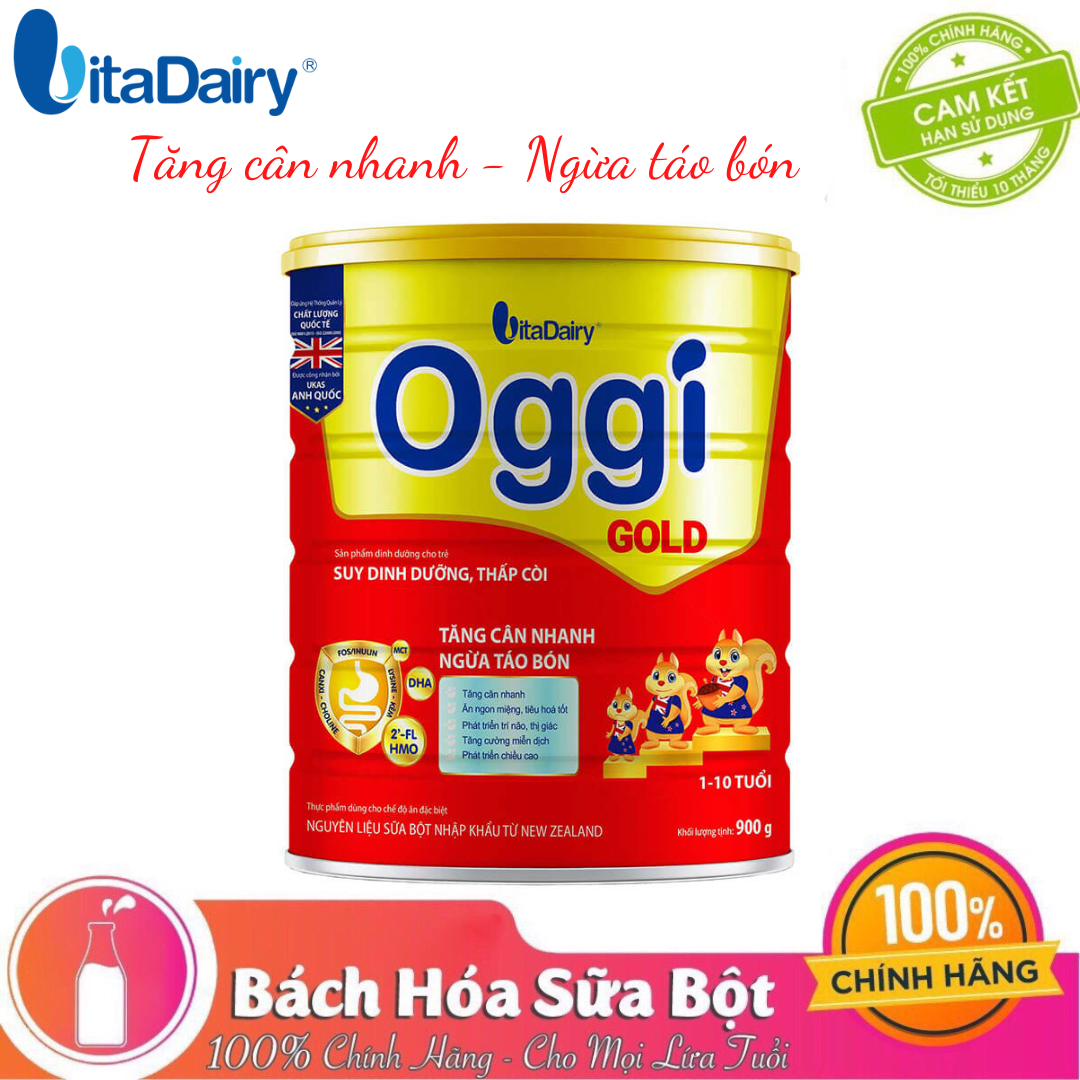 Sữa bột Vitadairy Oggi Gold 900G – Dinh dưỡng cho trẻ nhẹ cân, thấp còi