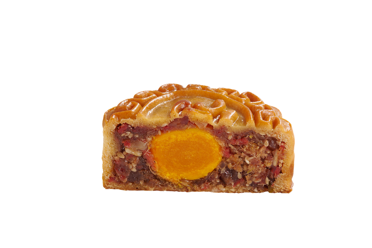 Bánh trung thu ăn kiêng, ít ngọt Thập Cẩm Jambon Xá Xíu Hảo Hạng (1 trứng muối) Nonglamfood 150g | Quà tặng cho đối tác, người thân