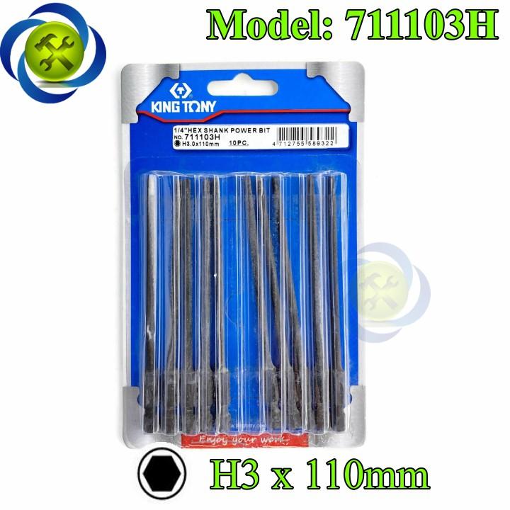 Mũi lục giác 3mm dài 110mm Kingtony 711103H (10 cây/vỉ)