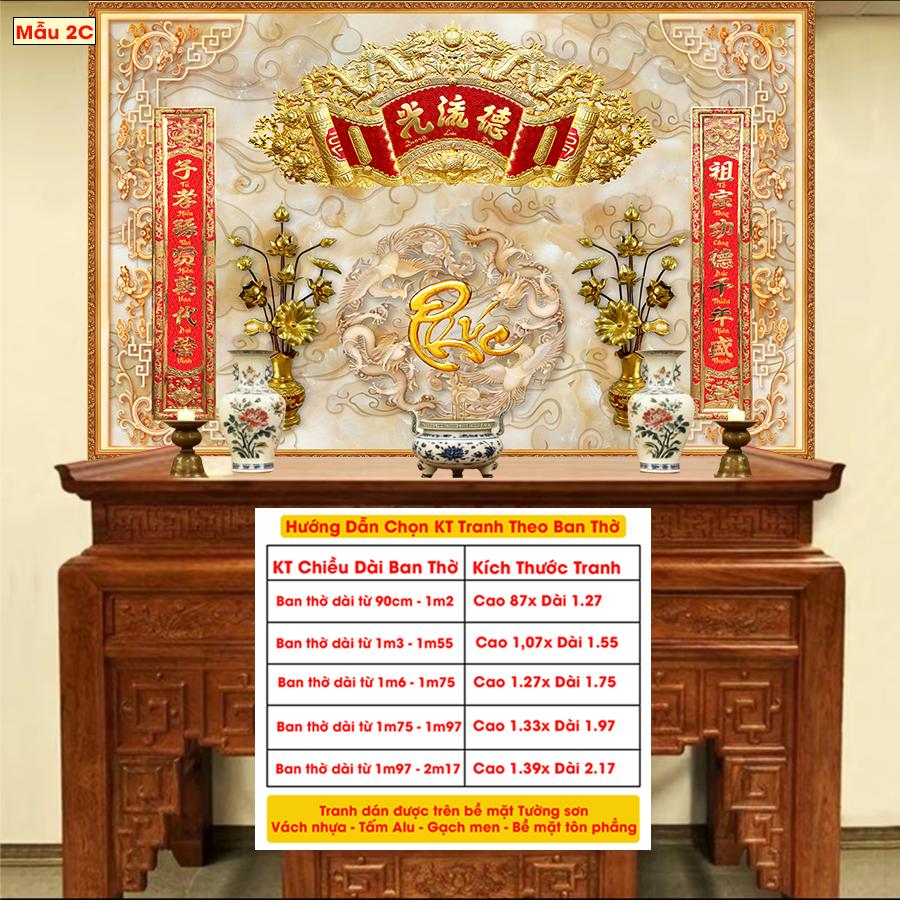 Tranh Lụa Dán Tường Phòng Thờ Cao Cấp 4 – In Sắc Nét – Tặng Keo Dán, Giá Tận Xưởng - Mẫu 1C