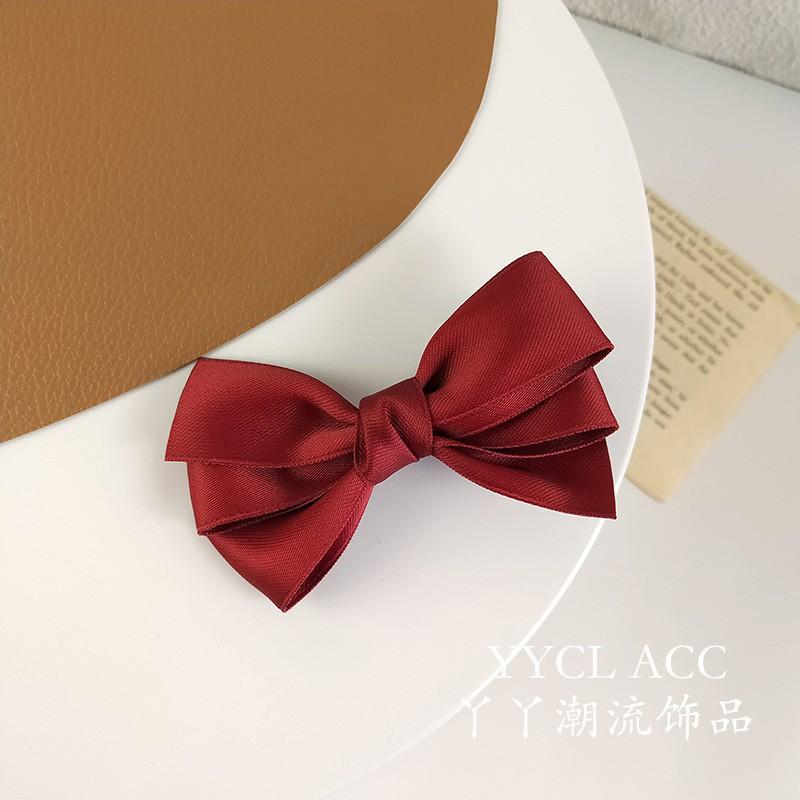 Kẹp nơ trơn phong cách retro đơn giản tiểu thư Hàn Quốc 7cm Tatitava