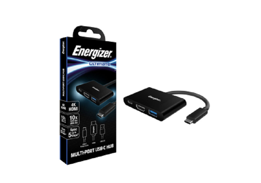 Bộ chuyển USB-C3.1 Hub Energizer USBA/USB-C/HDMI - HC303CV - Hàng Chính Hãng