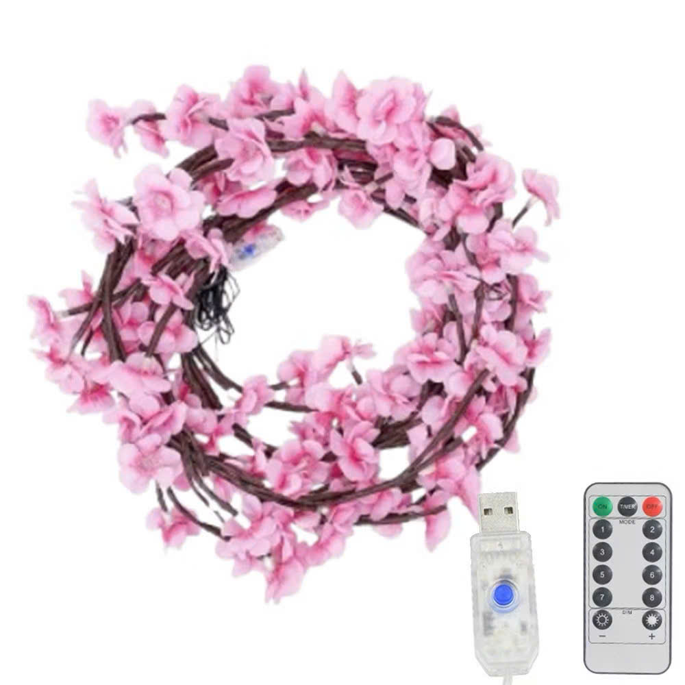 Đèn LED Hoa Anh Đào Dán Tường Trang Trí Tết Dài 1m6 72 Bóng LED Ánh Sáng Ấm, Đèn Decor Phòng Khách Phòng Ngủ Tặng Băng Dính Nano 2 Mặt - HÀNG CHÍNH HÃNG MINIIN