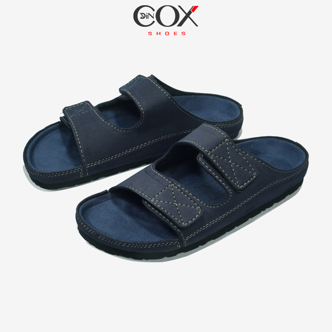 Dép Đế Trấu Nam 2 Quai Dán Navy DC08 Dincox