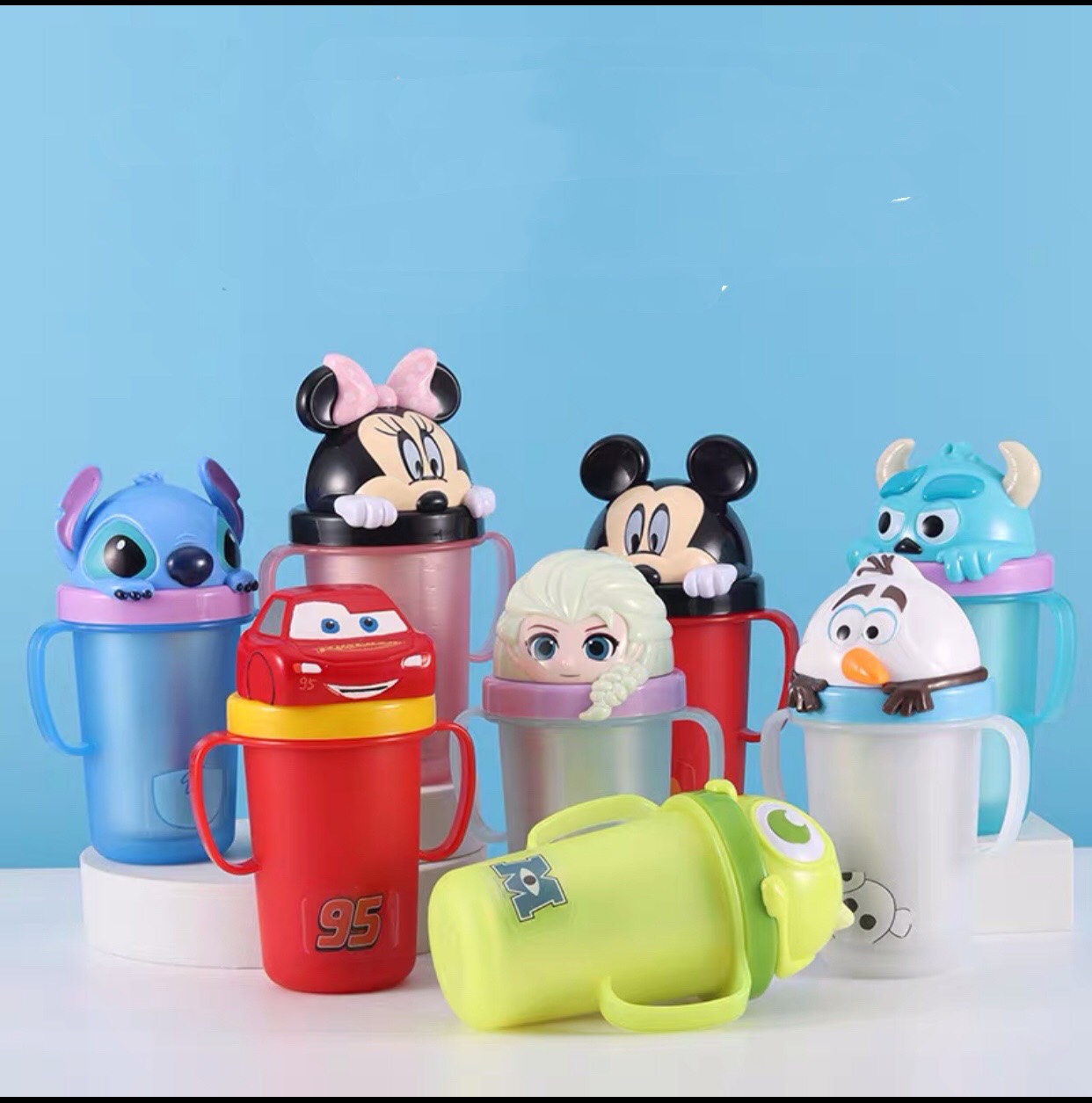 Bình tập uống có 2 tay cầm đầu 3D hình Olaf siêu cute cho các bé - PDA20216-X