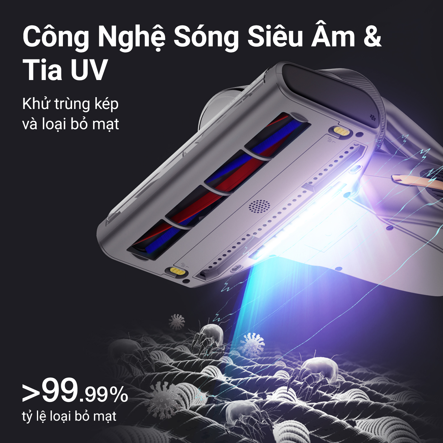 Máy Hút Bụi Giường Nệm Gia Nhiệt 60 độ Thế Hệ Mới JIMMY BX7 Pro 700W 16kPa Tia UV Sóng Siêu Âm Diệt Khuẩn 99,9% - Hàng Chính Hãng - Bảo Hành 12 Tháng