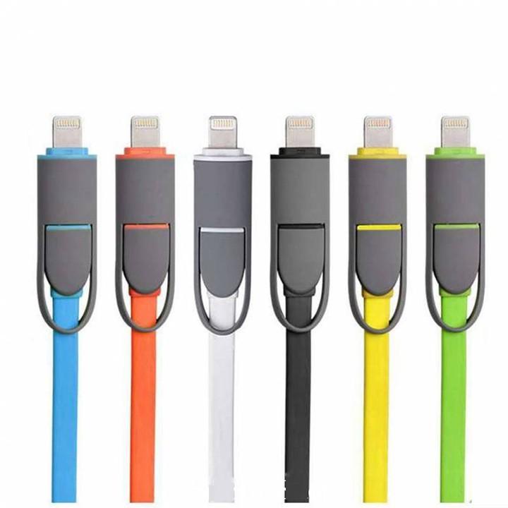 Cáp sạc đa năng dây rút 2 đầu 2in1 trong 1 Lightning + Micro USB cho android và iphone