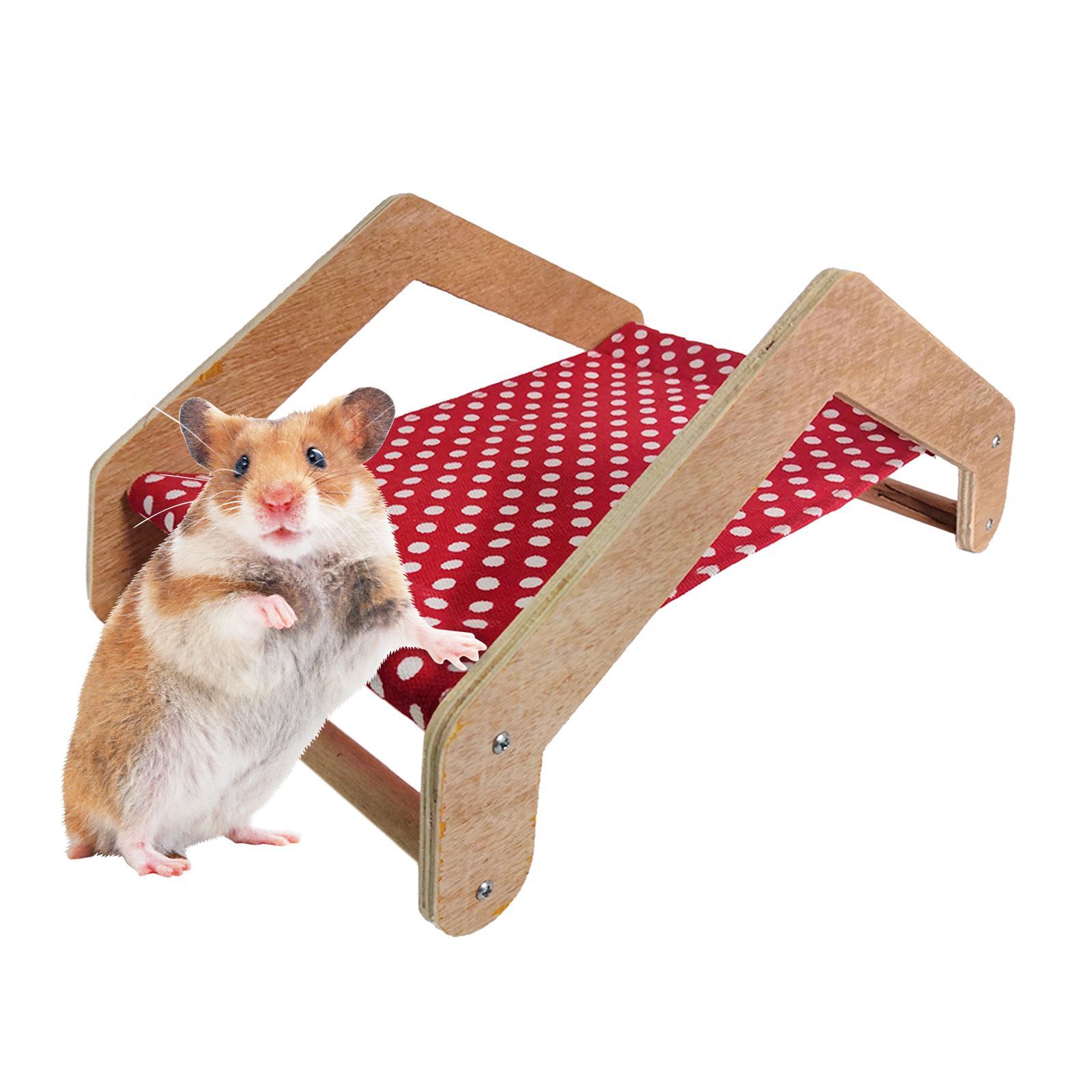 Guinea Pig Hammock Hamster Shaker Bed Portable Small Animal Bed Guinea Pig Wooden Bed Nest for Dwarf Rabbits Hamsters Ferrets