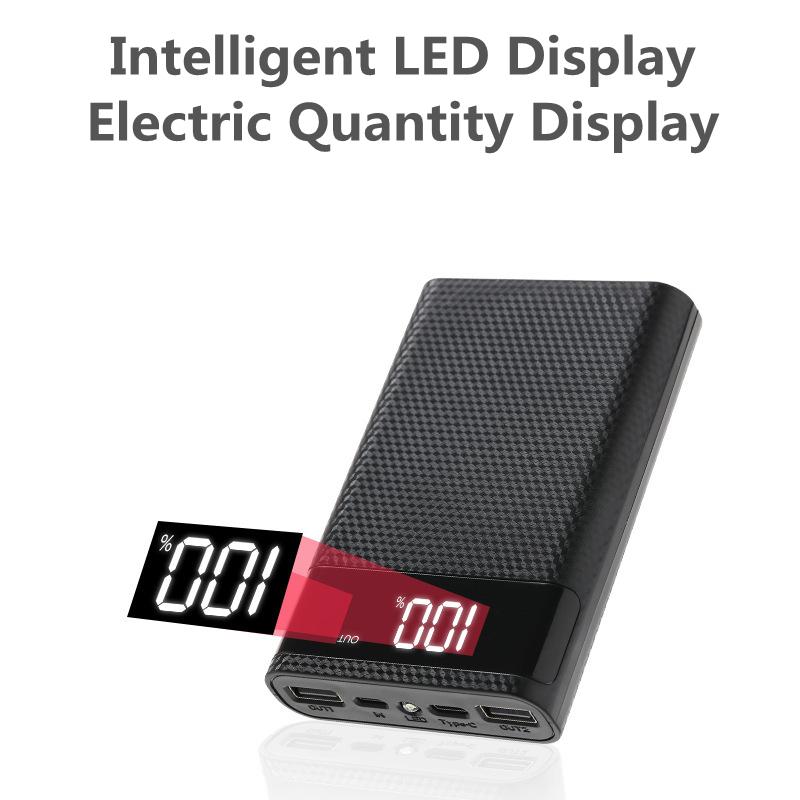 4 pin 18650 DIY Power Bank Case Hộp lưu trữ sạc 5/12V Dual USB Type C Android Giao diện Micro USB cho điện thoại thông minh Màu sắc: Trắng 5V2.1A