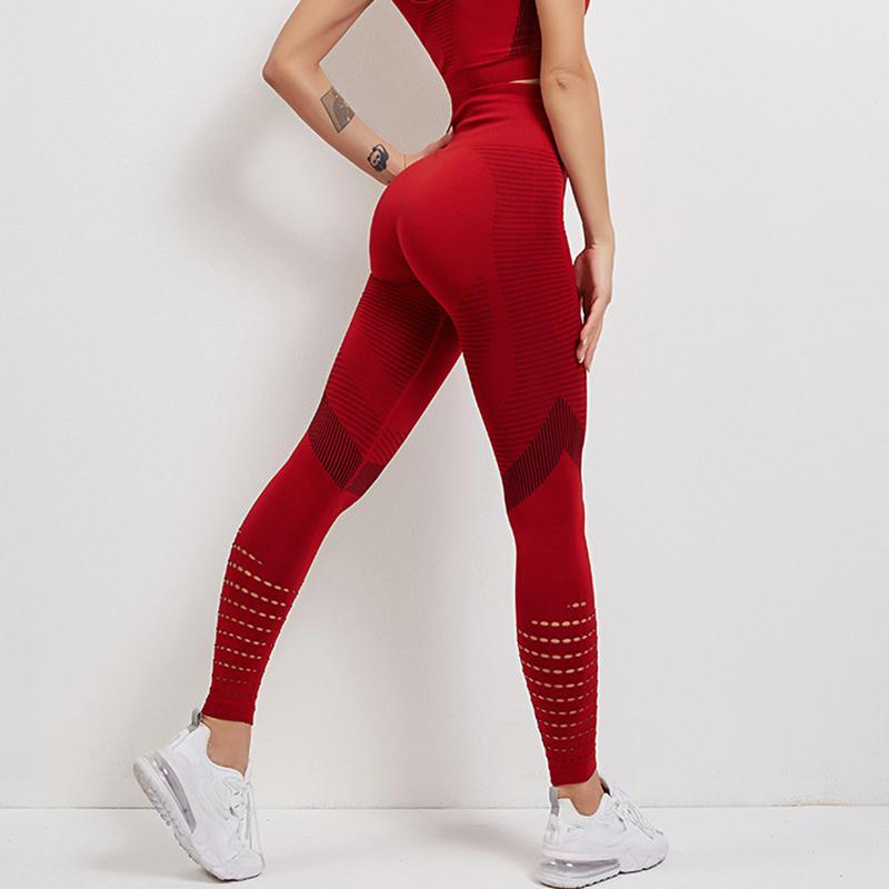 Quần tập thể dục quần legging phụ nữ quần áo liền mạch quần áo thể thao cao eo Color: Red Pants Size: L