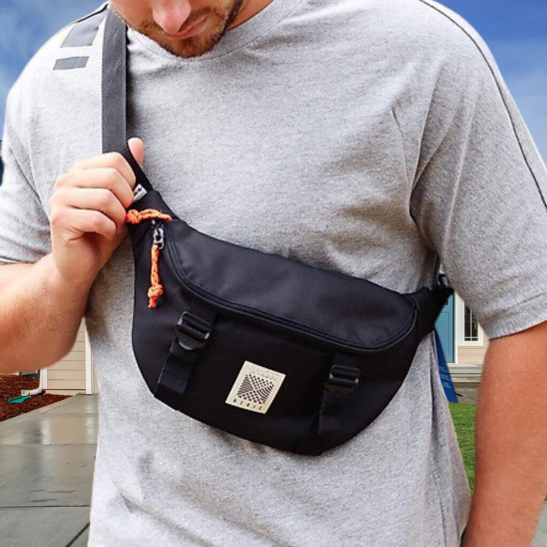 Túi đeo chéo trước ngực unisex nam nữ Z_TDC_ADIDA màu đen, túi bao tử phong cách thời trang hàn quốc cực xinh đựng điện thoại và phụ kiện cá nhân khi đeo đi dạo phố dự tiệc