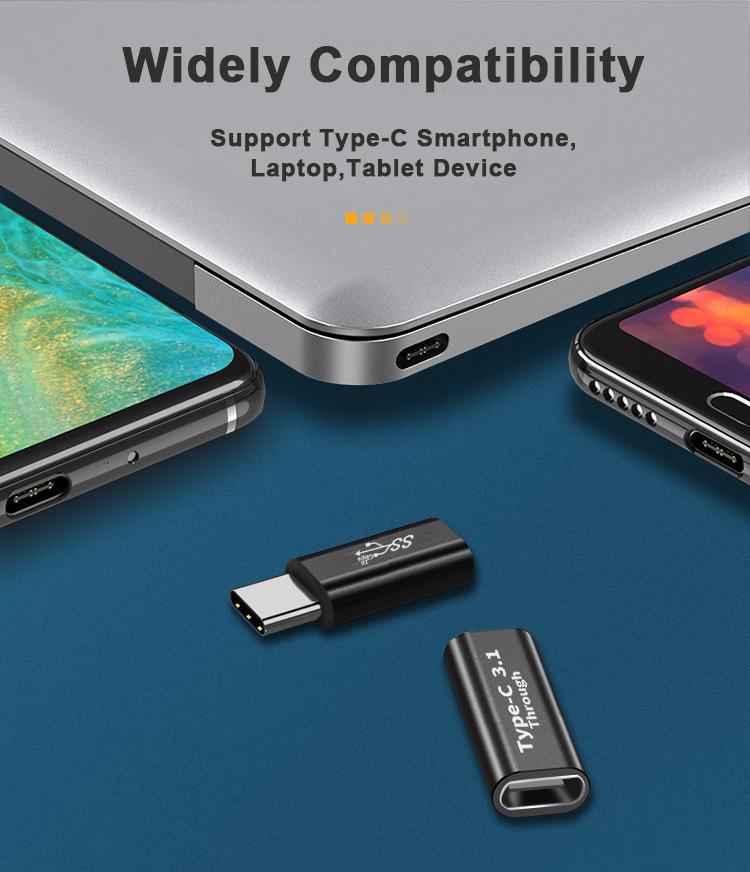 Hình Chữ U Góc 90 Độ USB 3.1 10Gbps Loại C Bộ Chuyển Đổi OTG Nam Sang Nữ Cho Huawei Xiaomi Bộ Chuyển Đổi Bộ Chuyển Đổi Màu Sắc: Type-c M-M