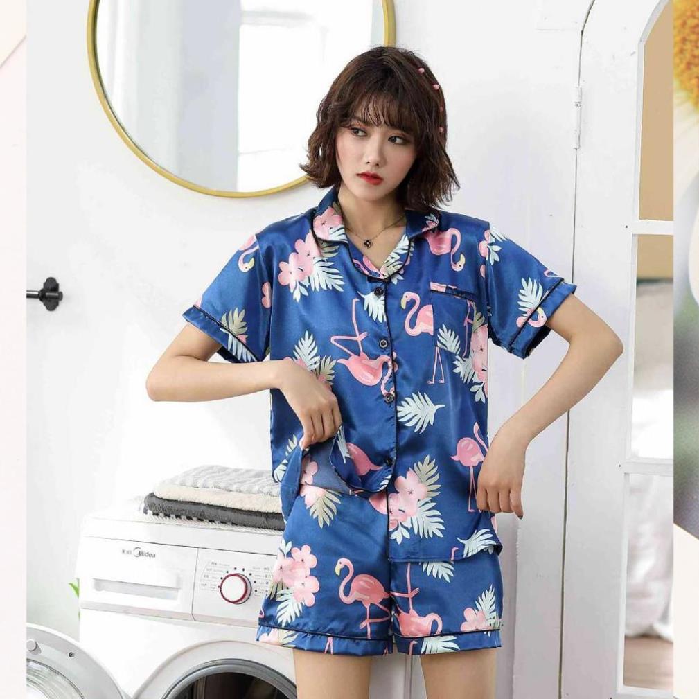 Đồ bộ đùi nữ - đồ ngủ tiểu thư, bộ lụa satin siêu đẹp B65