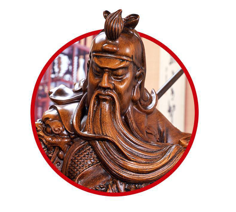 Tượng Quan Công giả gỗ 27x16x42