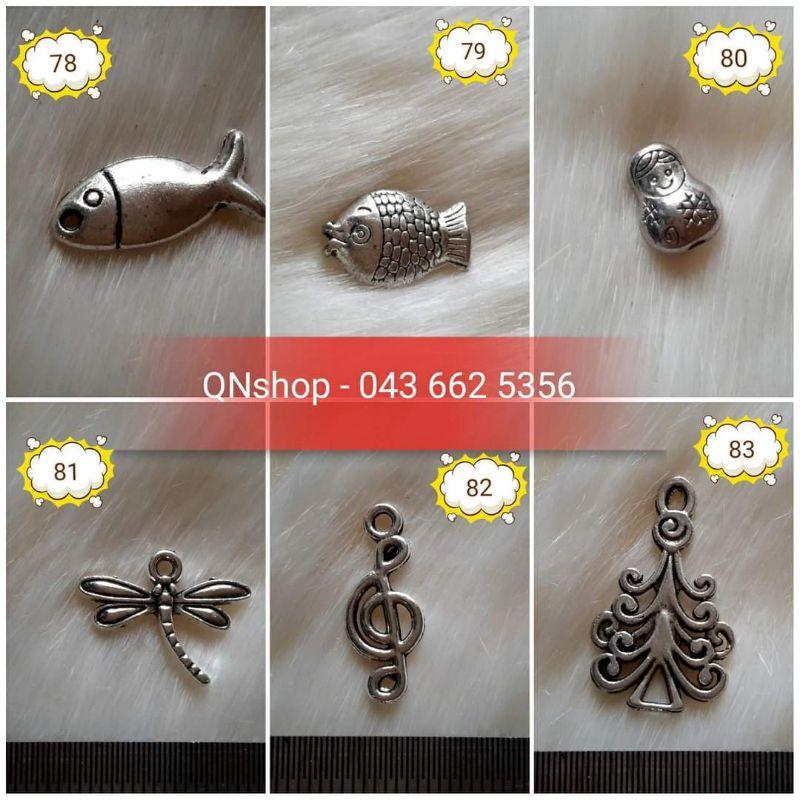 10 charm giả bạc, charm giả cổ làm vòng siêu đẹp.