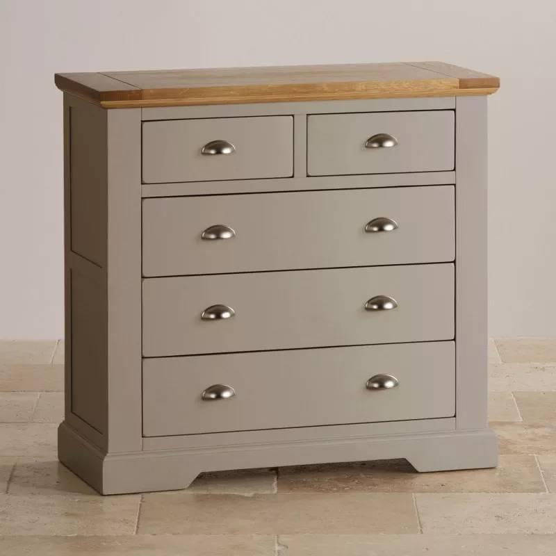 Tủ Ngăn Kéo 3+2 St.Ives Gỗ Sồi Ibie BSK32STIO - Xám (100 x 42 cm)