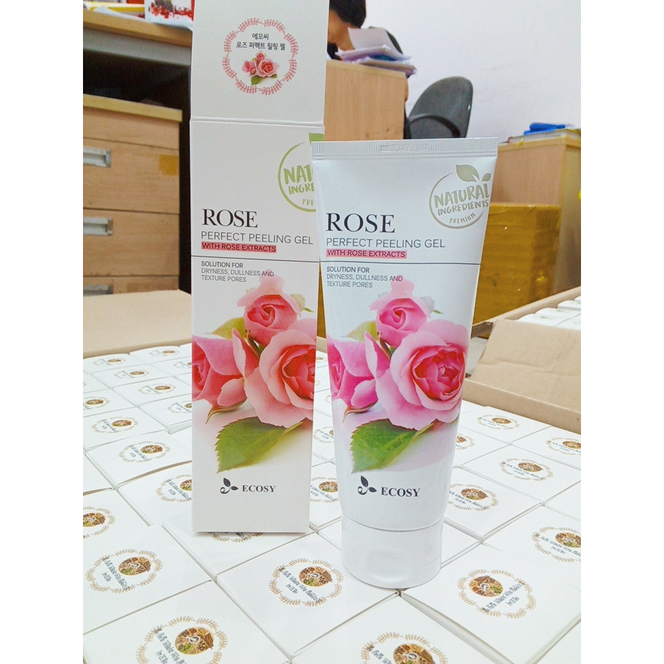 GEL TẨY TẾ BÀO CHẾT ECOSY ROSE PERFECT PEELING GEL 180G