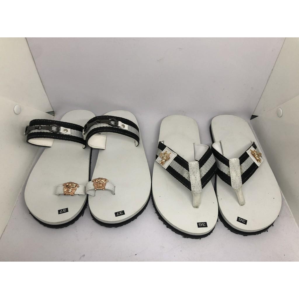 combo nam nữ dép sandal đồng nai ( đế trắng quai dù trắng đen ) size từ 35 nữ đến 42 nam size khác nhắn tin chọn thêm