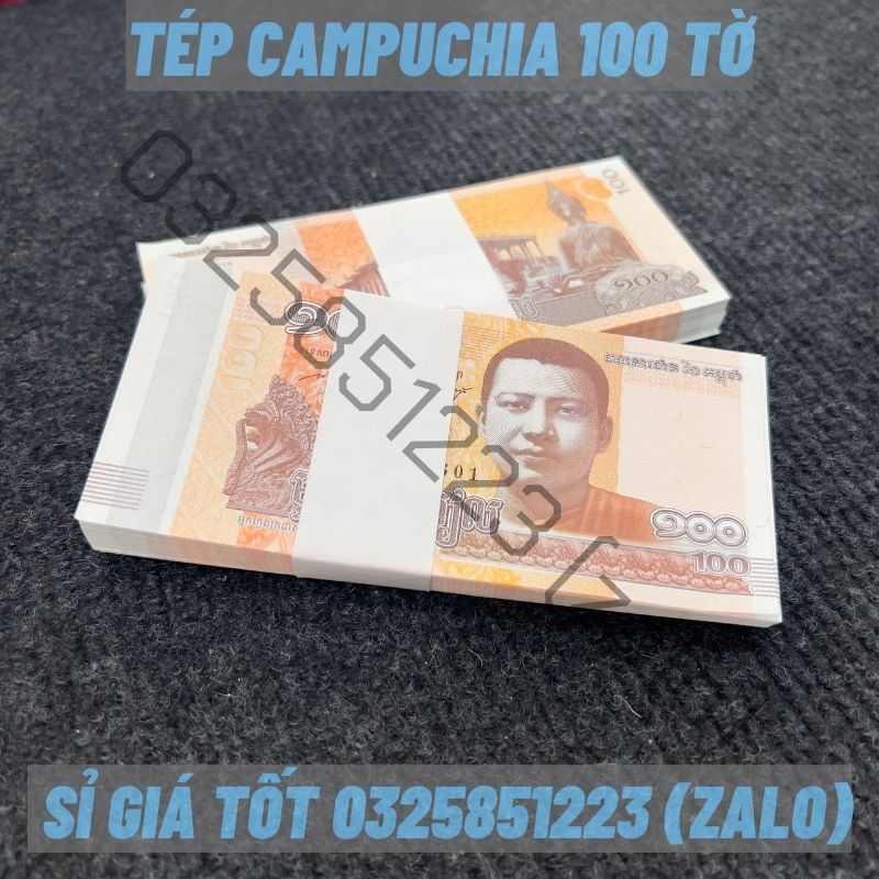 Tép Tiền Campuchia Hình Phật 100 Tờ Làm Quà Tặng Lì Xì Thả Ga