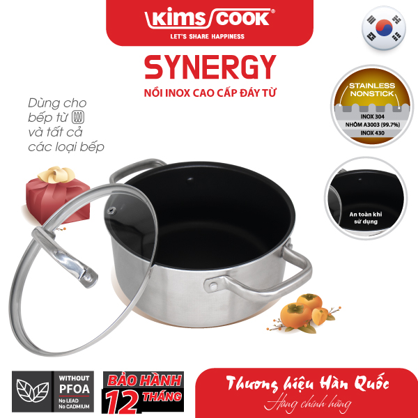 Nồi KIMS COOK Synergy đáy từ inox 2 lớp chống dính