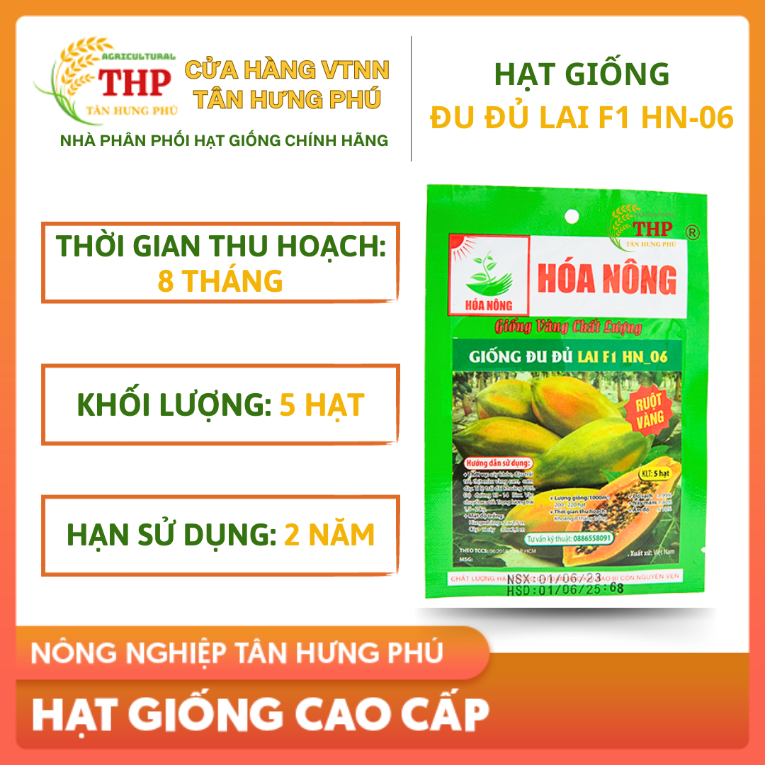 Hạt giống Đu Đủ Lai F1 HN-06 | Hạt giống | gói 5 hạt