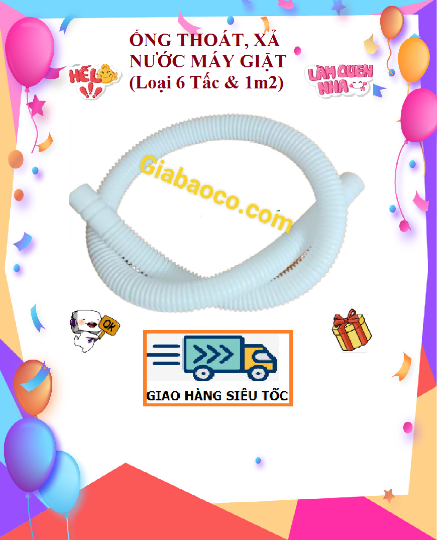 Ống Xả Máy Giặt - Ống Thoát Nước Máy Giặt: 6 Tấc Và 1m2