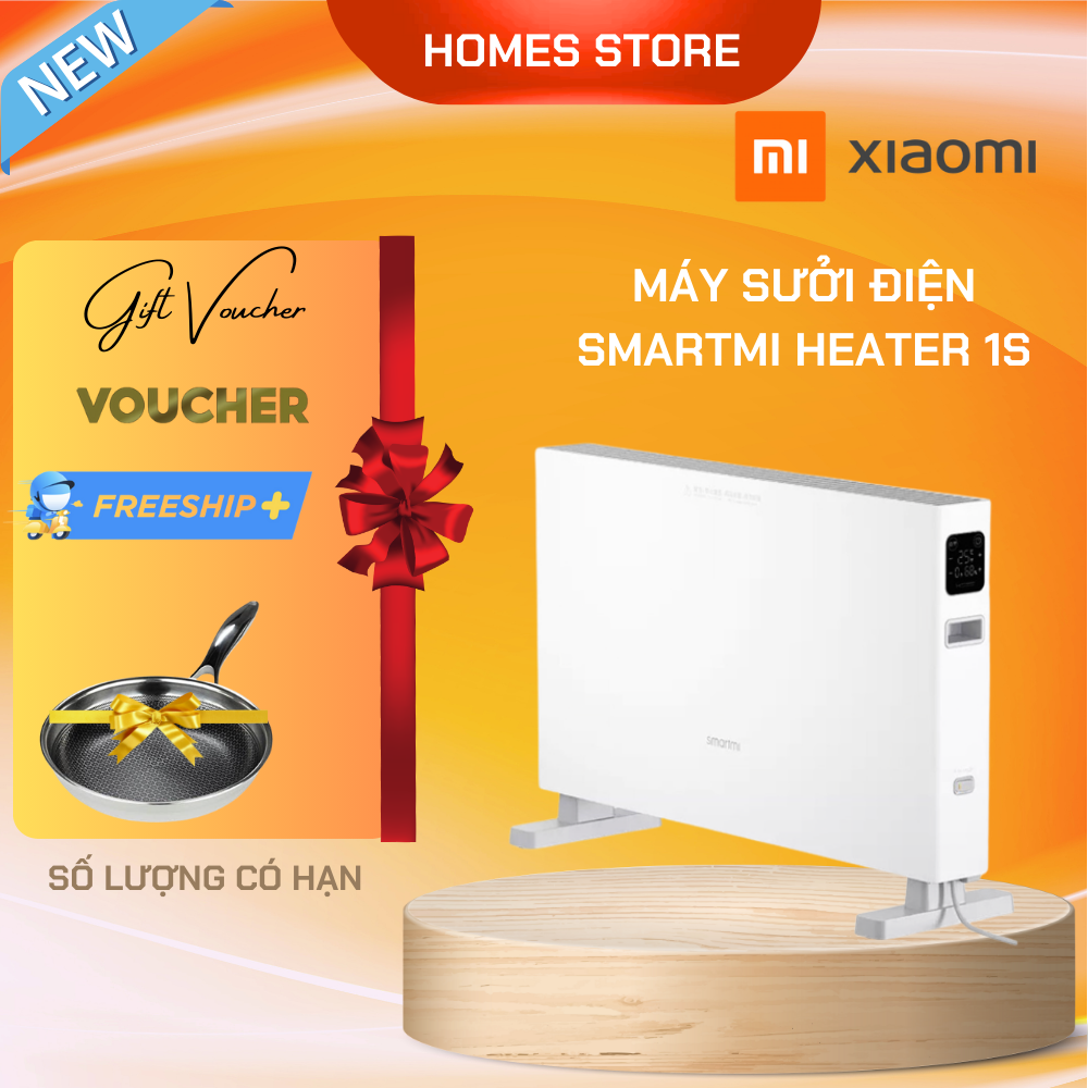 Máy Sưởi XIAOMI Smartmi Heater 1S DNQZNB05ZM, Điều Khiển Cảm Ứng, Kết Nối App Mihome, Diện Tích Hoạt Động 20 m2, Công Suất 2200 W - Hàng Chính Hãng - Bản Quốc Tế