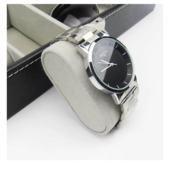 Hộp đựng kính đồng hồ bọc da gồm 6 chiếc đồng hồ và 3 kính mắt tặng kèm dụng cụ ngoáy ráy tai có đèn tiện lợi