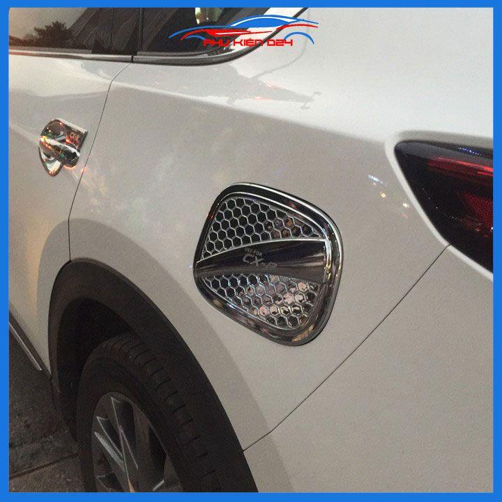 Ốp nắp xăng Mazda CX8 CX-8 2018-2019-2020-2021-2022 mạ crom bảo vệ chống trầy trang trí ô tô