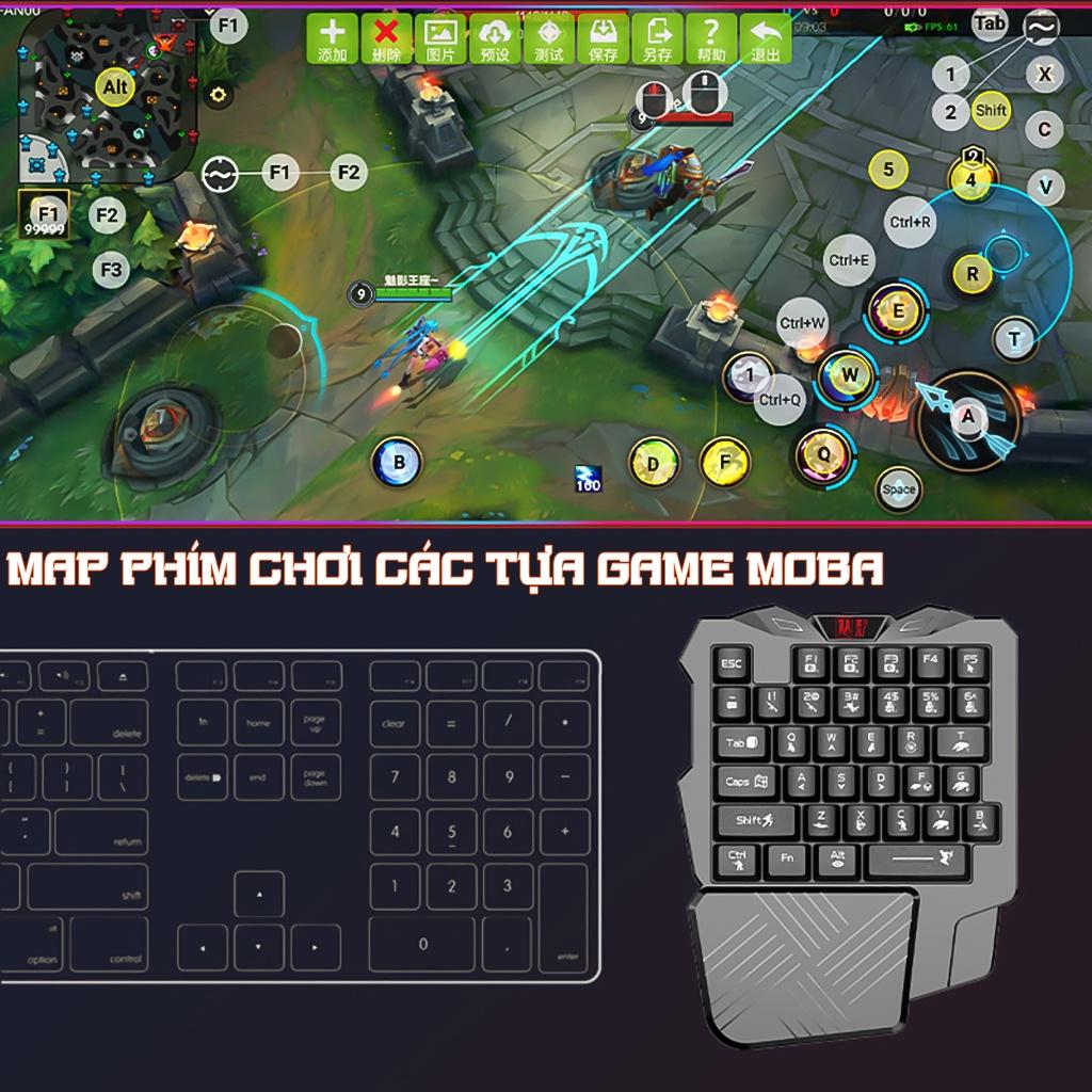 Bộ chuyển đổi bàn phím chuột chơi PUBG Mobile, COD , Game MOBA M16 Model 2022 thêm chức năng Ai