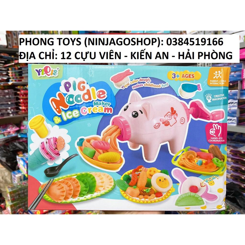 Đồ chơi đất nặn - Máy làm mỳ ý hình lợn hồng (ảnh thật shop chụp)