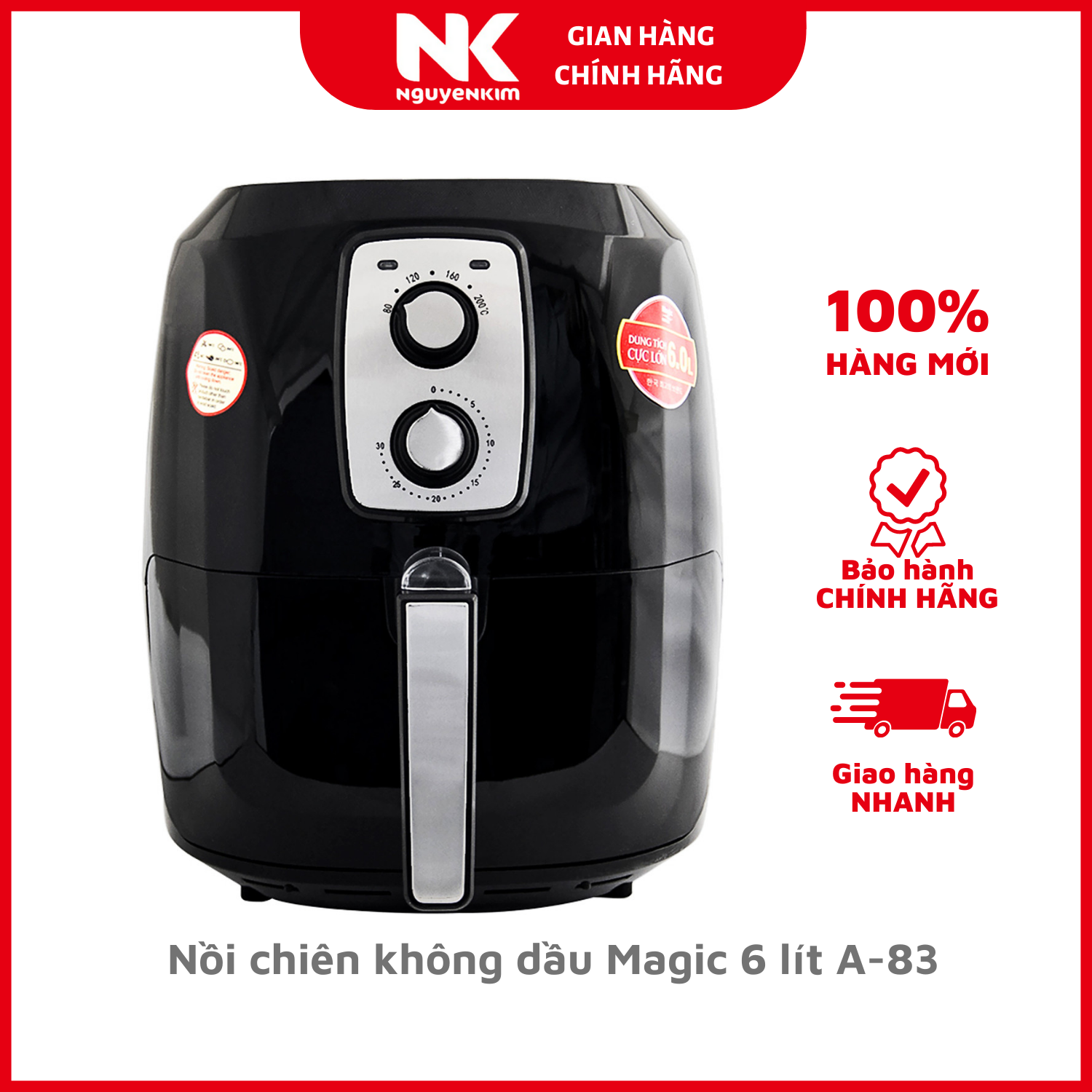 Nồi chiên không dầu Magic 6 lít A-83 - Hàng chính hãng