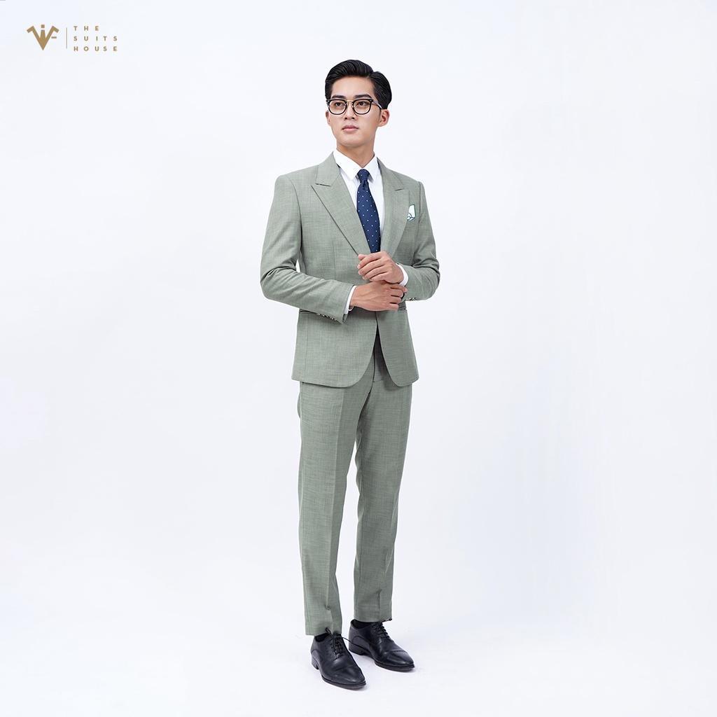 Bộ vest nam xanh rêu 1 khuy 2 túi, suits sartorial The Suits House