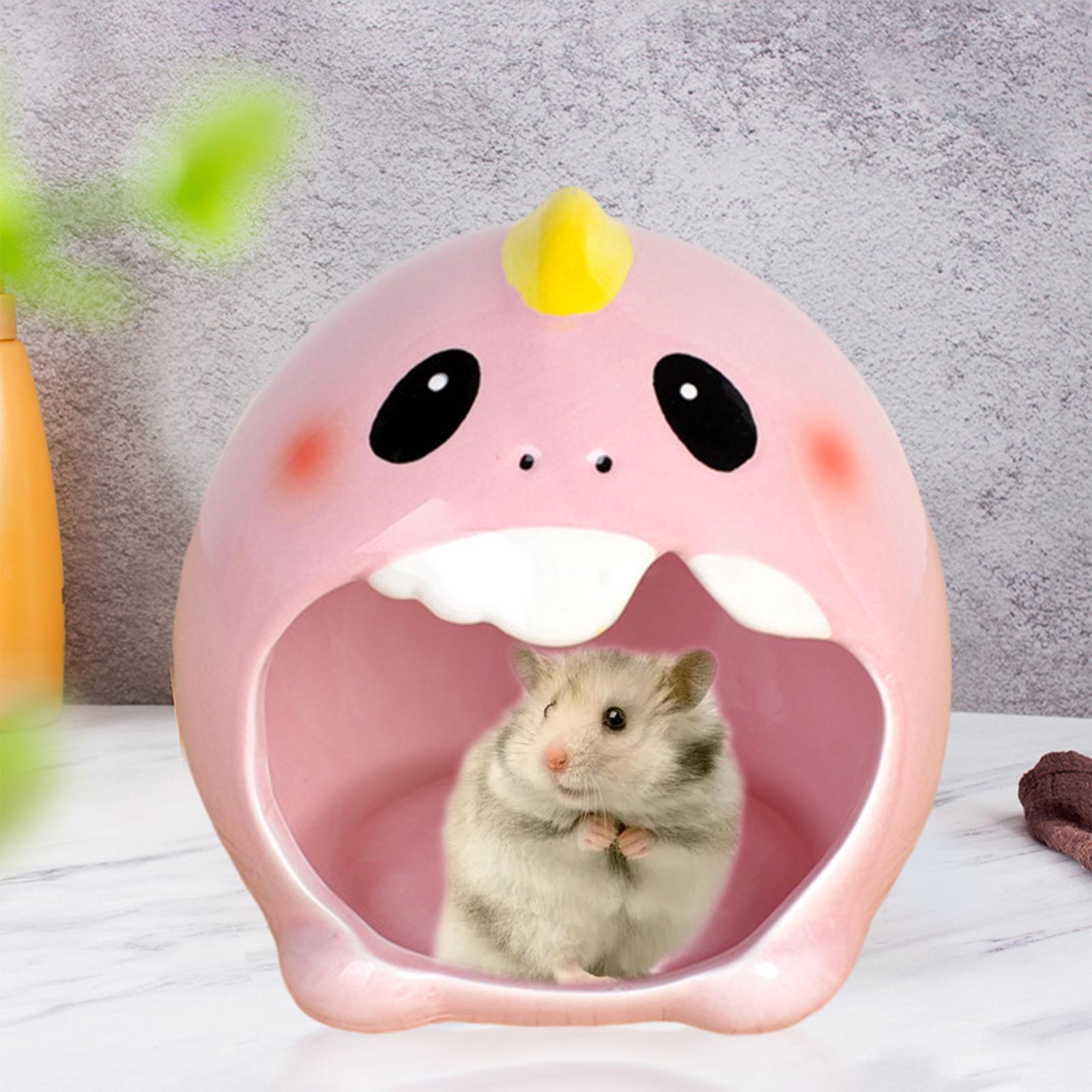 2PCS Ceramic Hamster Nest Small Animal House Cage Toys Pet Nesting Mini Hut