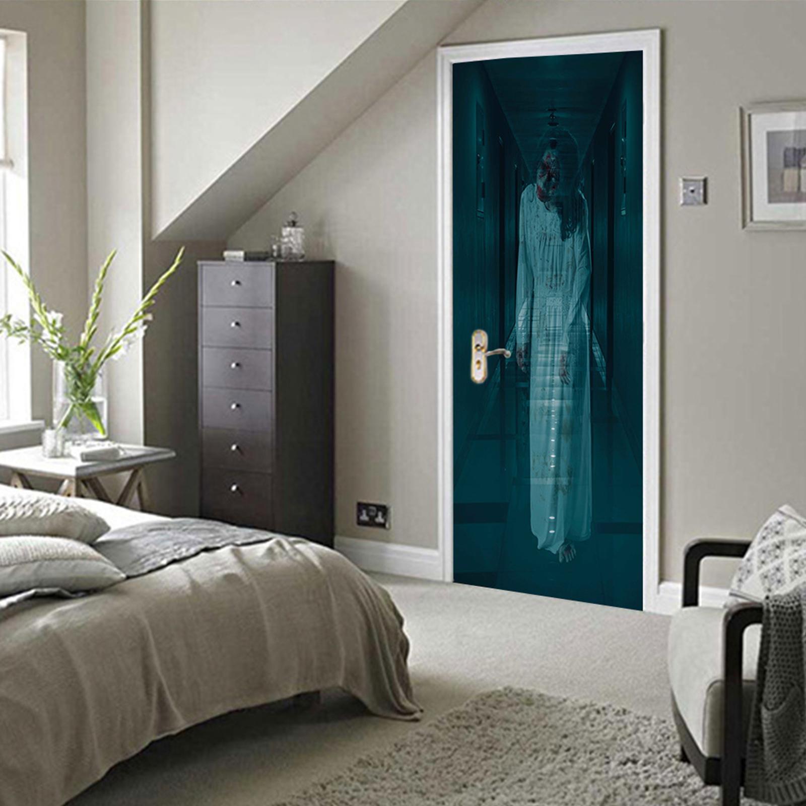 Miếng Dán Decal 3D Dán Cửa Có Thể Tháo Rời Trang Trí Halloween