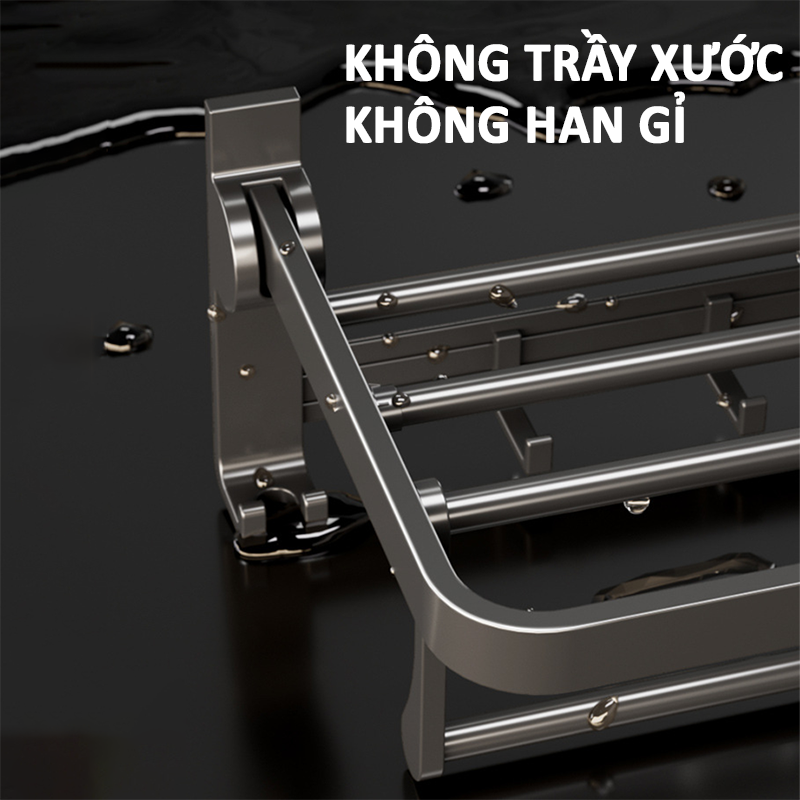 Giá treo khăn nhà tắm Inox 304 không cần đục lỗ- K1660