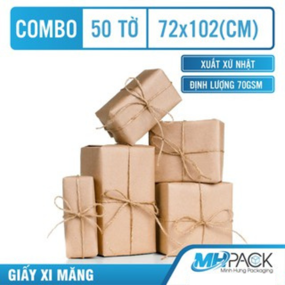 Giấy xi măng 50 tấm giấy Kraft gói hàng kích thước 72 x 102 cm