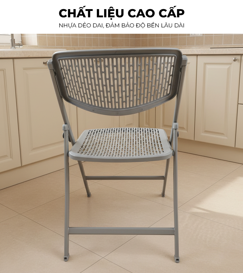 Ghế gấp gọn tựa lưng ngồi làm việc học tập, ghế văn phòng, ghế bàn ăn đa năng thương hiệu IGA - GN92