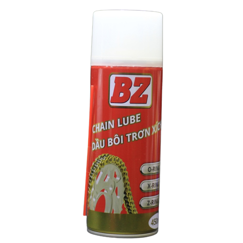 Chai xịt bảo dưỡng sên xích, sên trần, sên phốt cao su thương hiệu BZ Chain Lube 450ml - Hàng Chính Hãng 100%