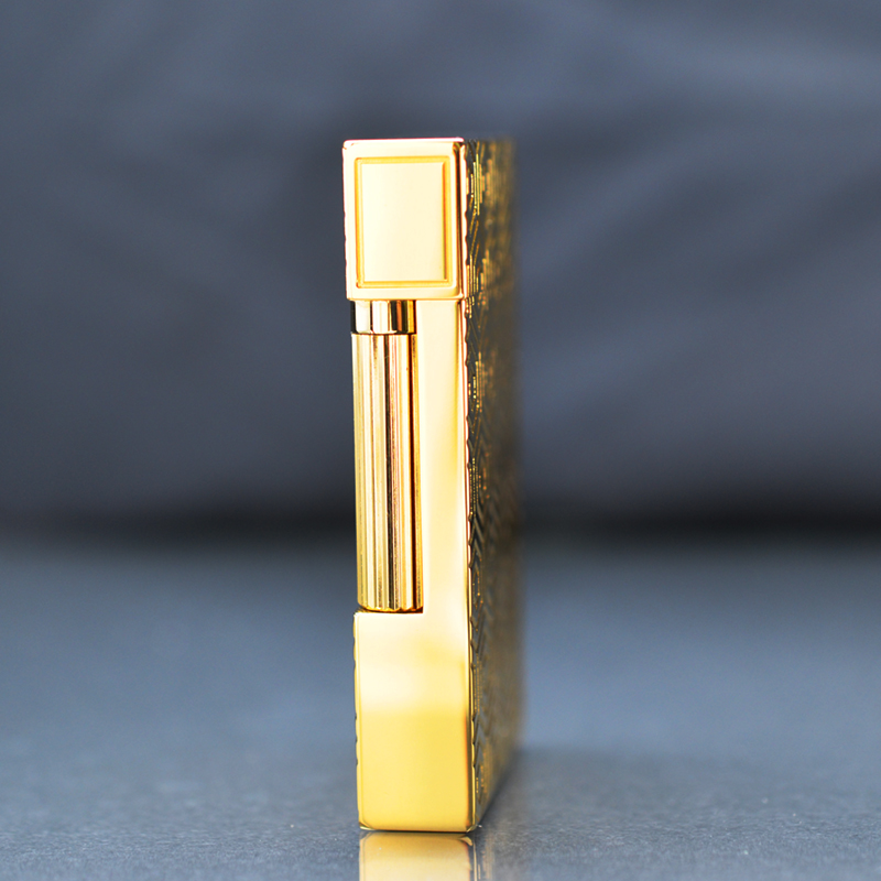 Vỏ Hột Quẹt Bật Lửa Upon D101V Họa Tiết Hoa Văn Vàng Sang Trọng - Dùng Gas Đá Cao Cấp