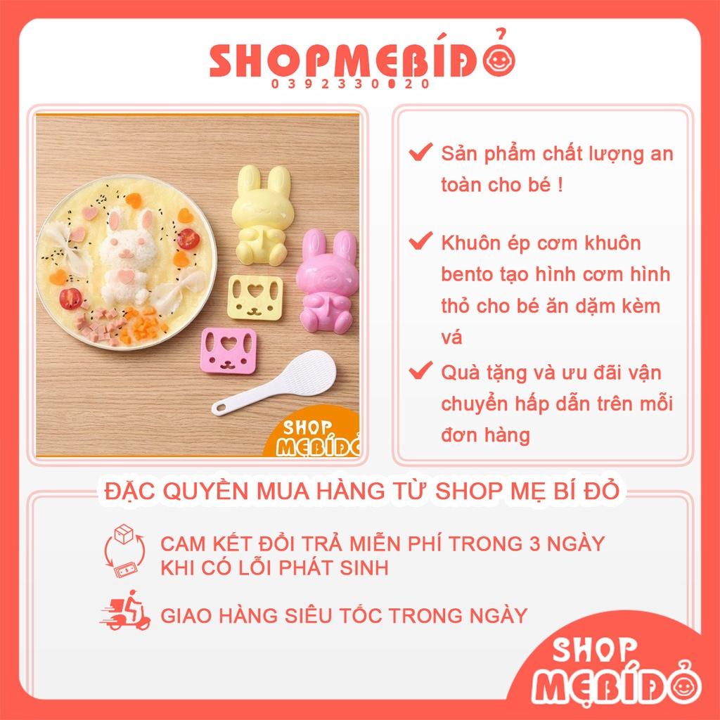 Khuôn Ép Cơm Khuôn Bento Tạo Hình Cơm Hình Thỏ Cho Bé Ăn Dặm Kèm Vá Shop Mẹ Bí Đỏ