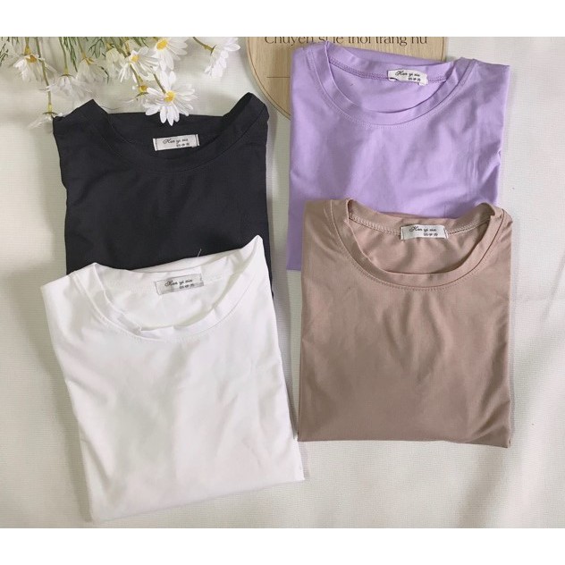 Áo Phông Trơn Dáng Rộng Xẻ Vạt Unisex