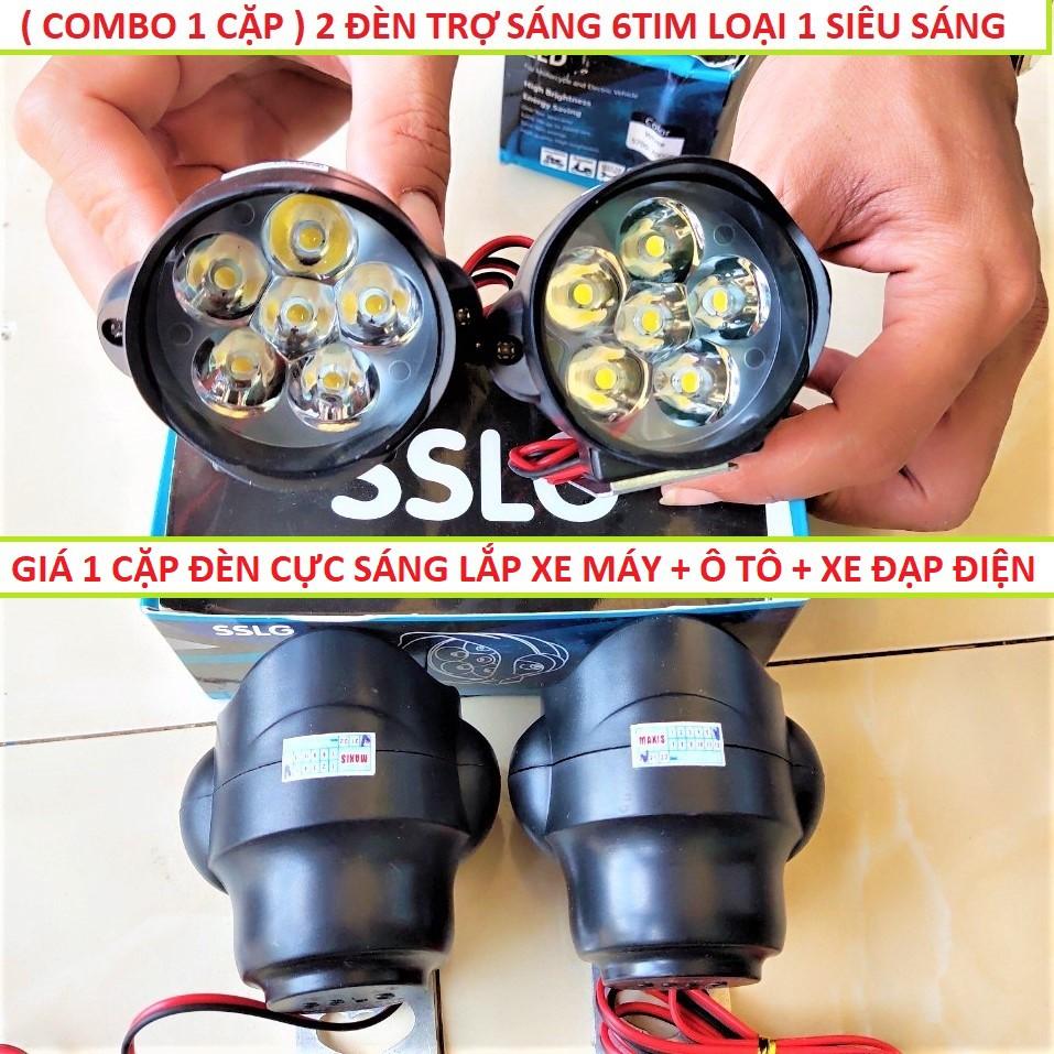 Bộ 2 đèn L6 mini siêu sáng lắp các loại xe máy xe điện chất lượng cao