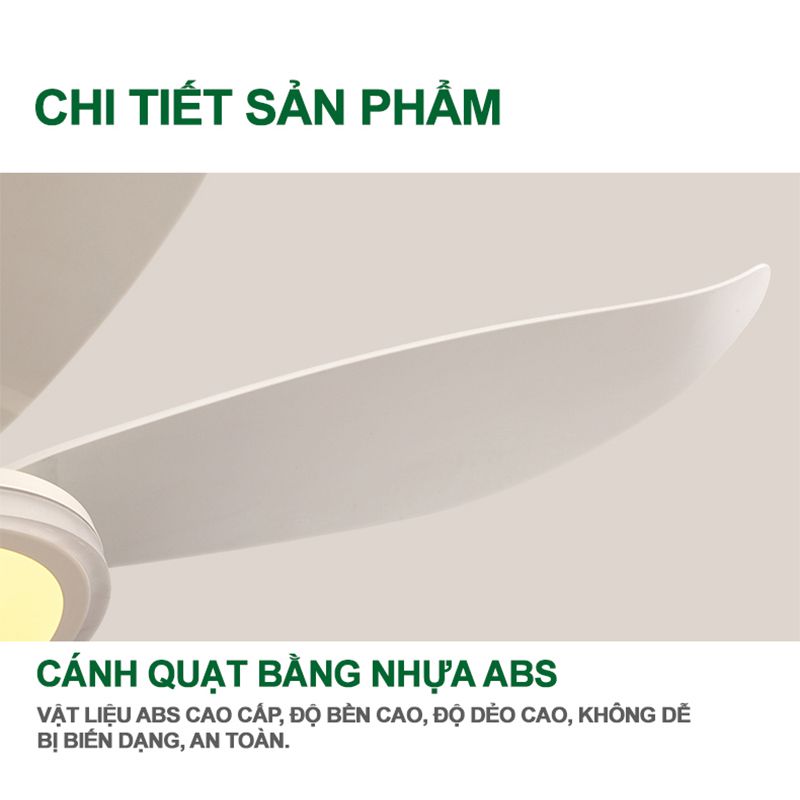 Quạt trần đèn trang trí phòng khách đẹp hiện đại - HLFAN089