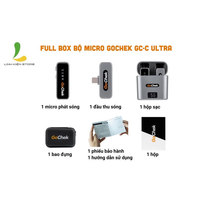 Micro thu âm không dây GoChek C01 Ultra / C01 - Microphone dành cho điện thoại Android cổng cắm Type C - Hàng chính hãng