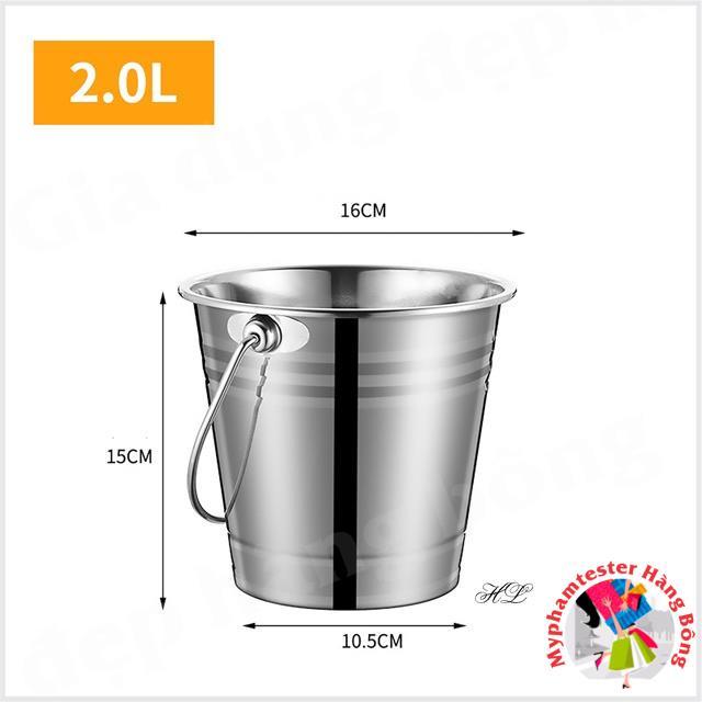 Xô đá Inox 1.5L - 2L - 2.5L Inox304 Decor | XÔ ĐÁ INOX CÓ QUAI